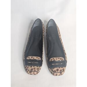 DNKY Womens Leopard spot Leather loafer size 7.5 mobwife Retro, Quiet Luxury